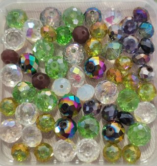 60 cuentas de cristal facetado abalorios mix