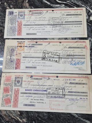 Lote 3 Letras de Cambio con Timbres