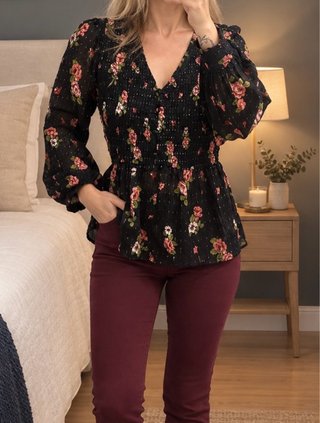 Blusa panel de abejas floral