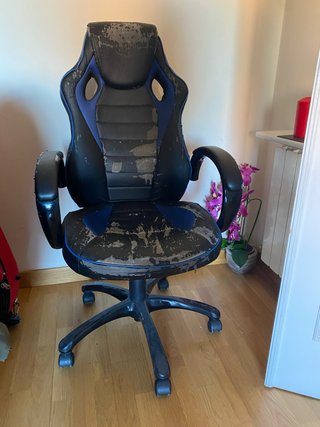 Silla Gaming Azul y Negra