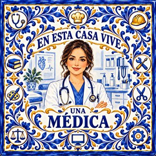 Azulejo Decorativo Médico En esta casa vive una mé
