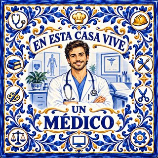 Azulejo Decorativo Médico En esta casa vive una mé
