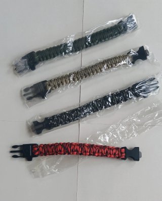 4 Pulseras Paracord Supervivencia Cierre