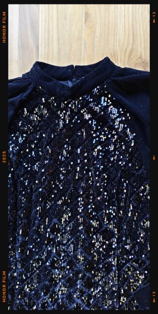 Vestido corto negro lentejuelas