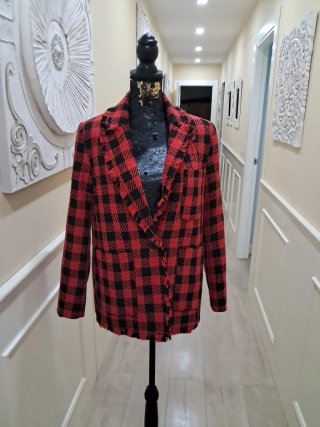 Blazer de Mujer Estampado Cuadros