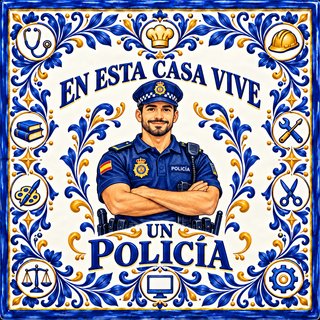 Azulejo En esta casa vive un policía