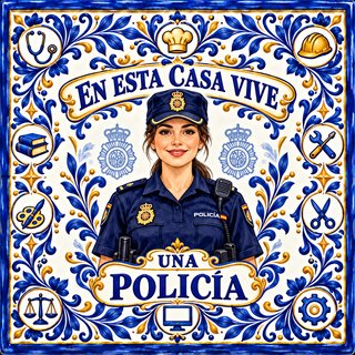 Azulejo En esta casa vive un policía