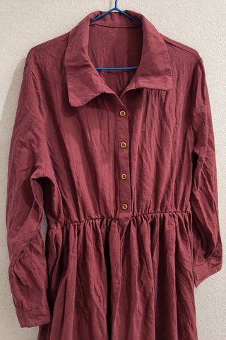 Vestido Midi Borgoña