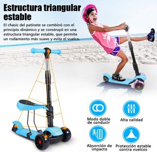 Patinete  YOLEO 3 Ruedas Niños Azul
