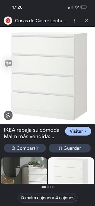 Cajonera Malm Ikea 80x100x48cm 4 cajones usado