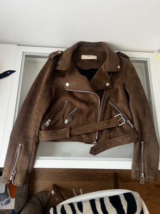 Chaqueta Zara efecto ante marrón
