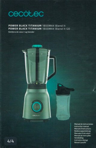 Vaso Cecotec Power Black Titanium 1800MAX