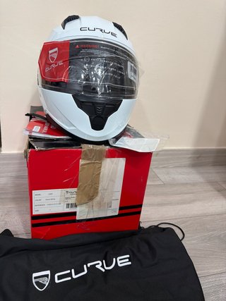 Casco de Moto Integral Curve Talla L Blanco
