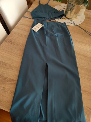 Vestido largo Zara azul