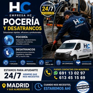 Desatasco , desatranco, fontanero y pocero.