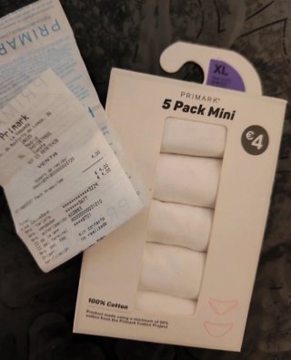 Pack de 5 Bragas Primark Blancas Talla XL