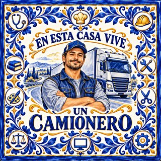Azulejo En esta casa vive una camionera
