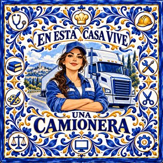 Azulejo En esta casa vive una camionera