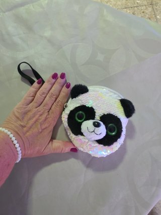 Monedero panda lentejuelas niña