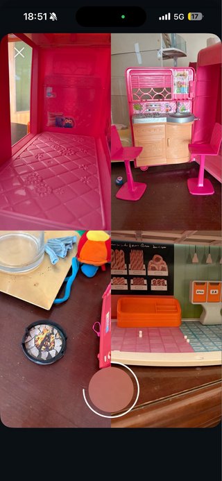 Autocaravana Barbie, piso di barriguitas e casa