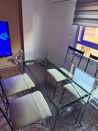 Mesa comedor de Cristal y 6 Sillas