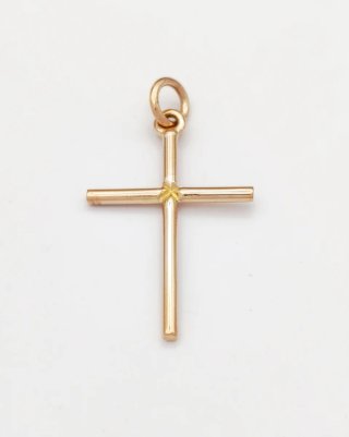 Colgante de Cruz Minimalista en Oro rosa de 18k