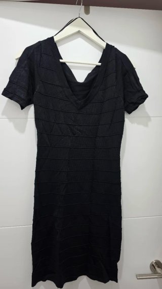 Vestido Negro Texturizado