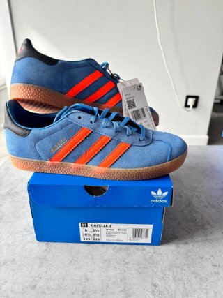 Adidas Gazelle J Azul Naranja Talla 38.5