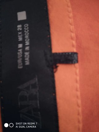 Vestido Naranja Asimétrico con cremallera lateral