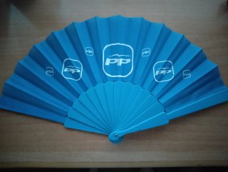 Pack 2 Abanicos serigrafiados PP y PP Aragón Azul
