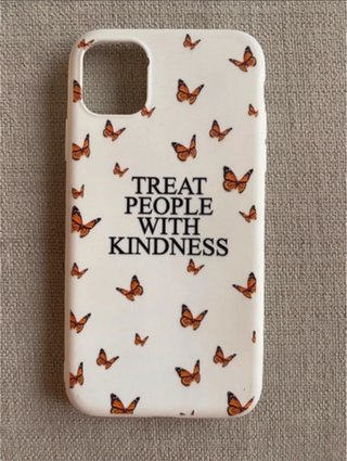 Funda iPhone 11 Harry Styles marrón y blanca