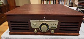 Giradischi Auna USB SD FM Vintage in Legno