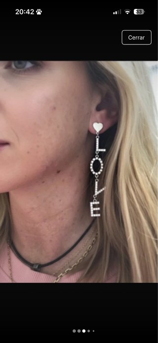 Pendientes Largos Love con Cristales