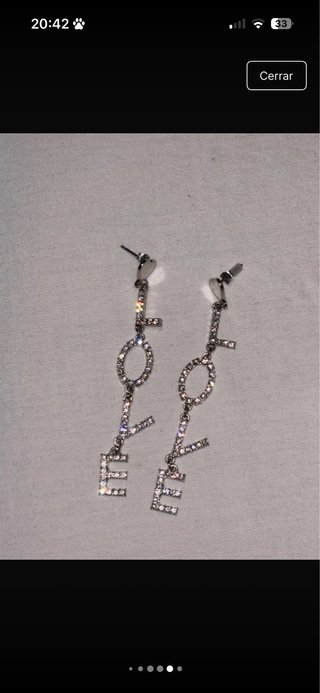 Pendientes Largos Love con Cristales