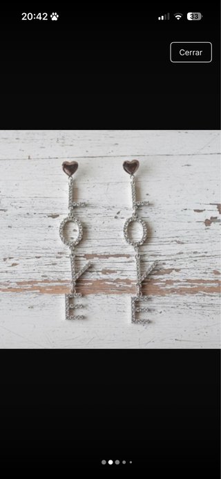 Pendientes Largos Love con Cristales