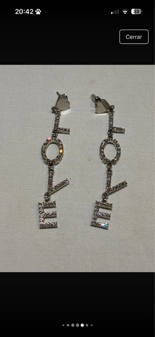 Pendientes Largos Love con Cristales