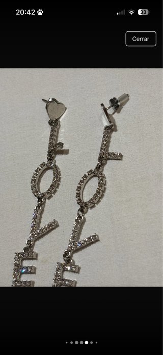 Pendientes Largos Love con Cristales