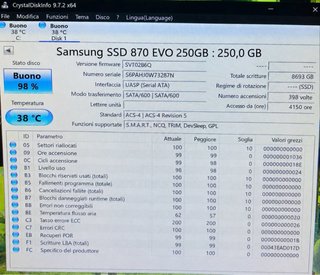 SSD Samsung 870 EVO 250GB 98%