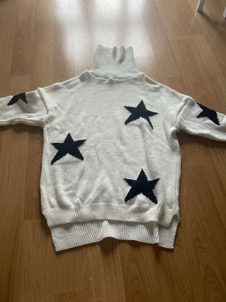Jersey Blanco con Estampado de Estrellas