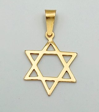 Colgante Estrella de David Oro 18k. Peso: 0.92 gr.