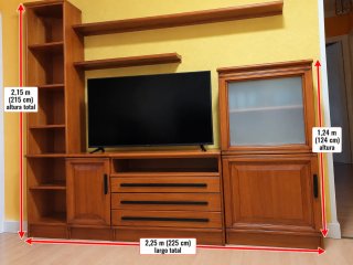 Mueble de Salón de Madera de Pino
