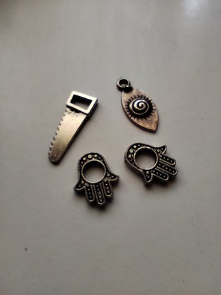 Lote Abalorios y Charms Plateados