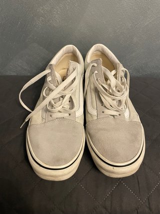 Sneakers Vans Old Skool bianche e azzurre