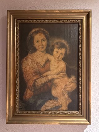 Cuadro Religioso Años’50 Virgen con el niño.