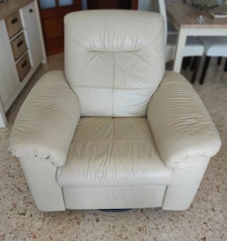 Sofá relax Timsfors Ikea Beige Cuero