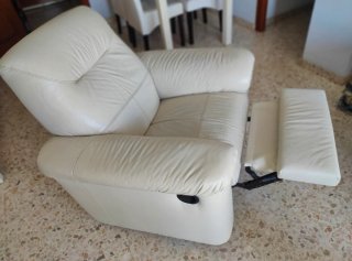 Sofá relax Timsfors Ikea Beige Cuero