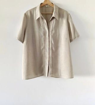 Blusa beige manga corta talla 54 Talla y Moda