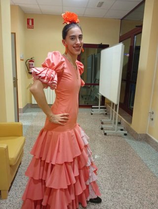 Vestido de Sevillana Color Salmón