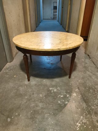 Mesa auxiliar antigua mármol y madera