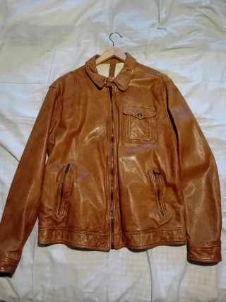 Cazadora Piel Marrón Massimo Dutti